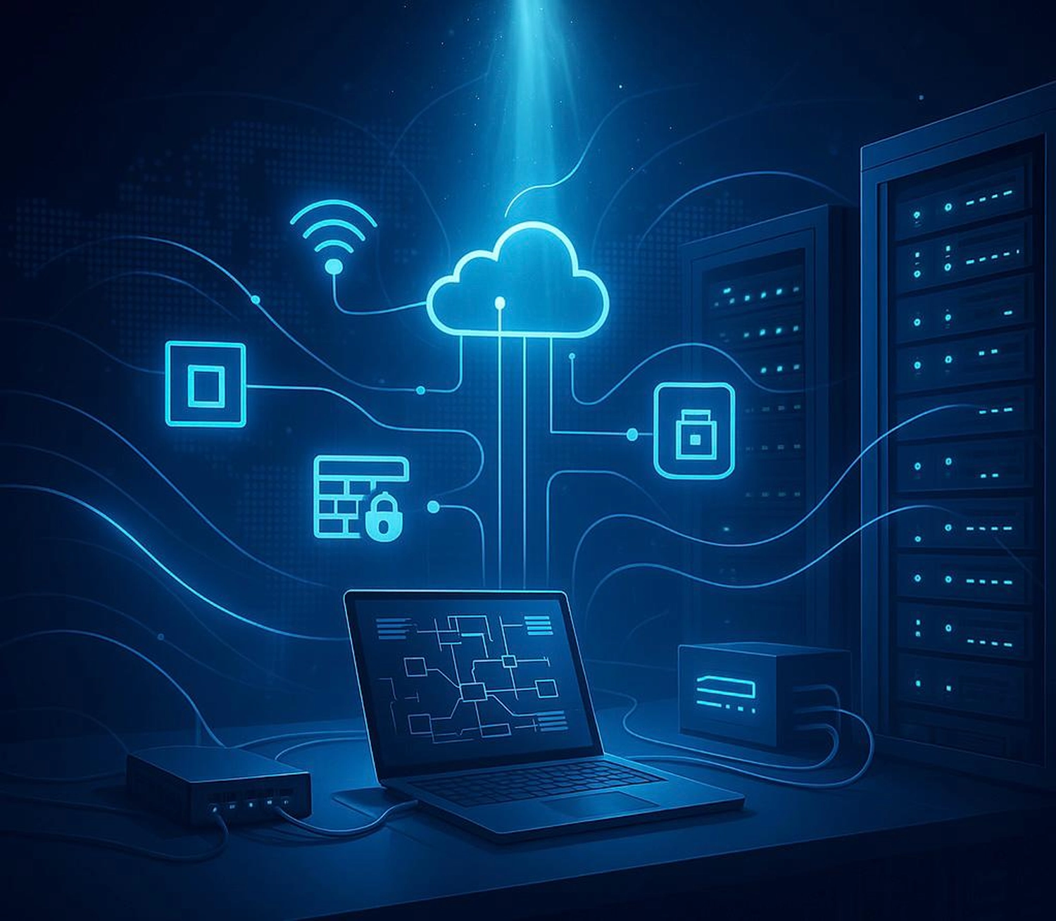 Daimon Energy - Netzwerktechnik - ein Bild, das Netzwerkdatenknoten zeigt